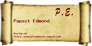 Papszt Edmond névjegykártya
